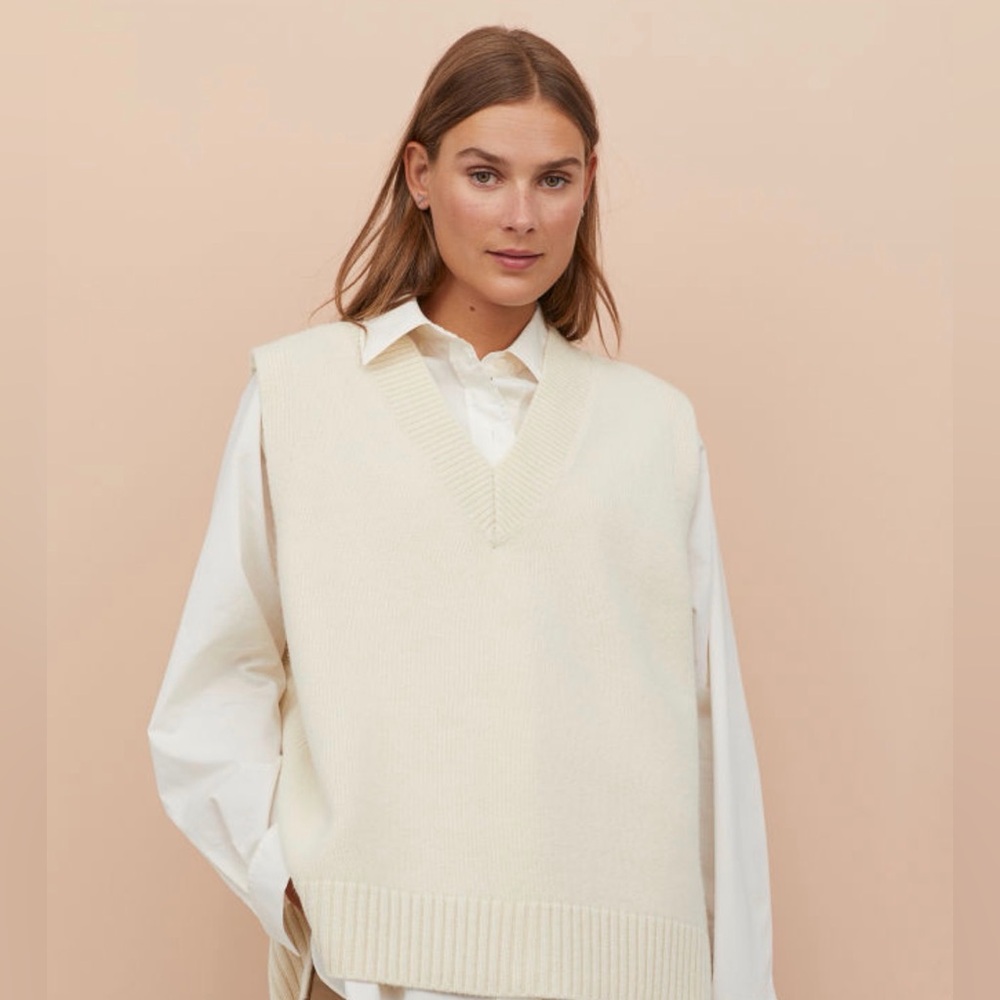 Women's Cream Sweater Vest H&M